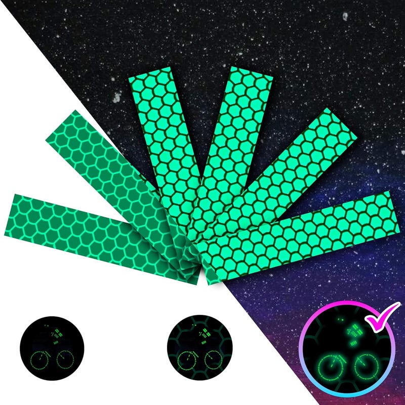 Loom Reflective Stickers for Helmet | 6pcs Brilliant Green | Similar to 3M Reflective Tape | Bike Reflectors for Night Riding, Mailbox reflectors | Waterproof hi vis Decals for Car, Trailer - Image 1
